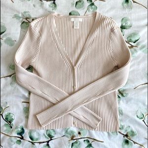 H&M Crème V-Neck Cardigan